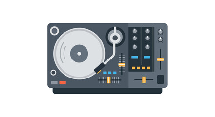 Fototapeta premium DJ Controller with Turntable and Mixer.