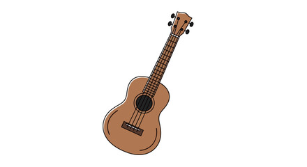 Fototapeta premium Ukulele Musical Instrument with Light Brown Body.