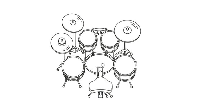 Drum Set Musical Instruments Illustration.