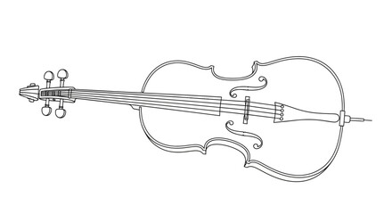 Violin Illustration with Detailed Line Artwork. © diyah