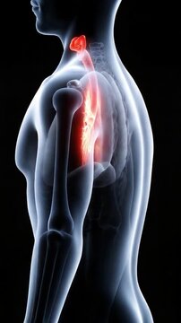 Anatomical illustration: Depicting a detailed view of the throat and its structure, highlighting its intricacies and functions.