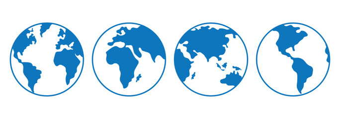 Planet icon set. Global map. Globe icon. earth globe vector on isolated background.