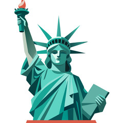 Obraz premium Iconic Statue of Liberty standing tall with torch and tablet