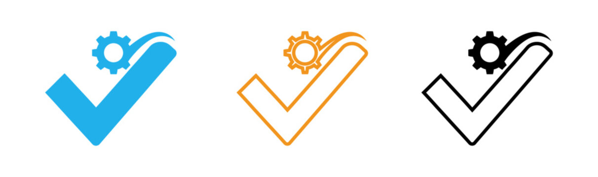 Gear checkmark logos