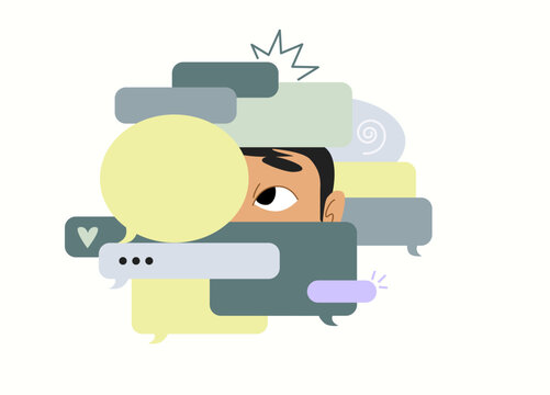 Notification Overload Background with Digital Chaos and Data Streams, Modern Information Stress Concept Vector