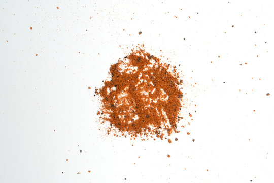 Homemade BBQ dry rub seasoning powder for meat and poultry, Spicy dry rub seasoning isolated on white background