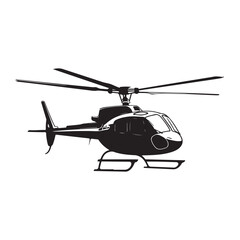 Set of black helicopter  silhouettes vector illustrations isolated on white background