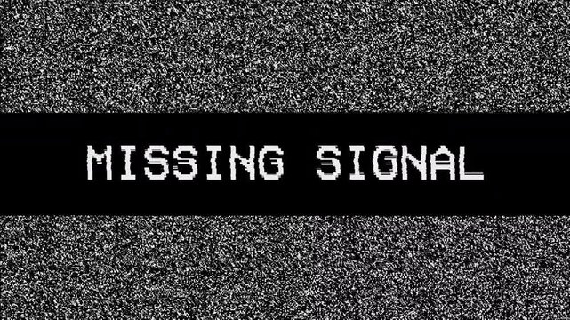 Missing signal error on display. Static lines issue. Suitable for technology articles, troubleshooting guides, and internet connection concepts.