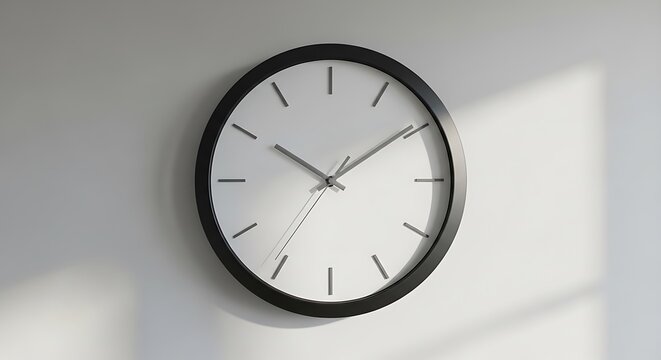 A blurry image of an analog wall clock showing 10 o'clock