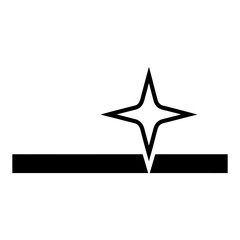 Obraz premium Clean Surface Icon with Sparkle Effect Minimalist Black and White Graphic