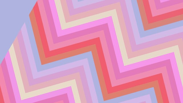 Geometric pattern of multicolored chevrons on a white background