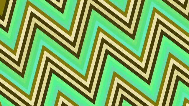 Geometric pattern of zigzag lines in mint green and gold hues