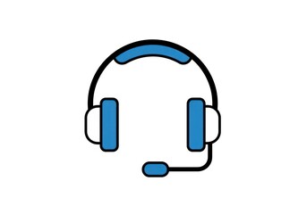 Headphones icon illustration for communication and customer service