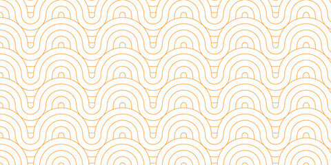 Fototapeta premium Vector brown overlapping print fabric paper pattern circles repeat textile wave creative. geometric overlapping pattern. fabric cloth overlap ocean vintage background.