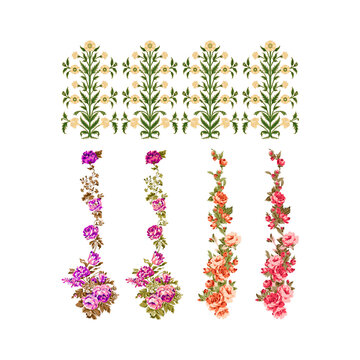 seamless floral pattern, wild red purple flowers, botanical illustration, colorful background, textile design