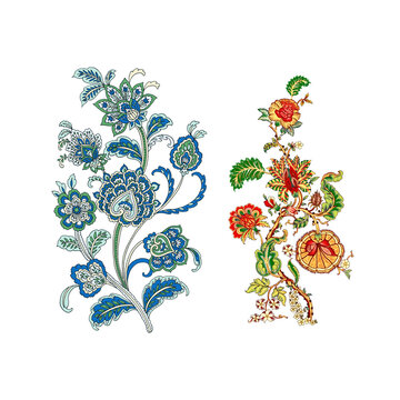 seamless floral pattern, wild red purple flowers, botanical illustration, colorful background, textile design