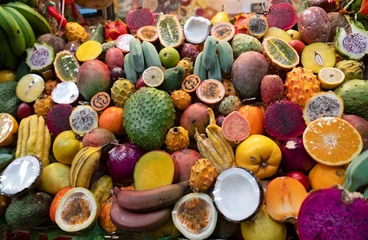 Canarian exotic local fruits on the market, Spain © Travel Faery