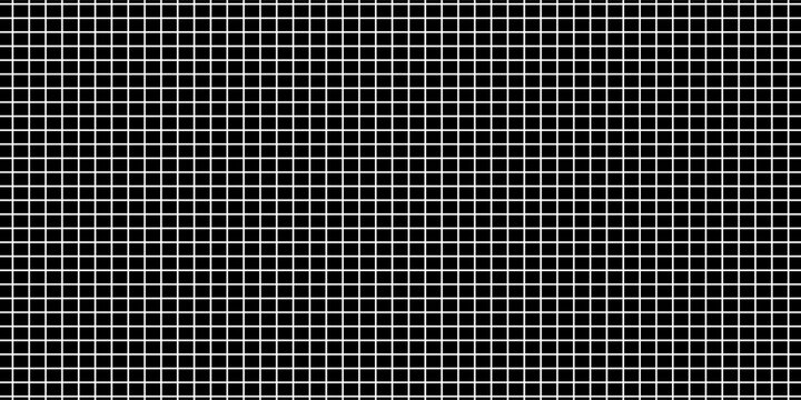 white lines on black background, small black squares