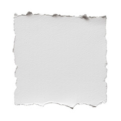 Obraz premium Handmade white deckled edge paper sheet isolated on transparent background