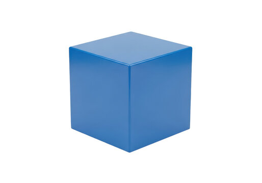 A single blue cube isolated on a black background, representing a basic geometric shape
