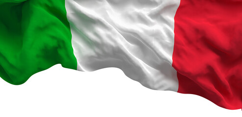 Italian flag waving 3d transparent background