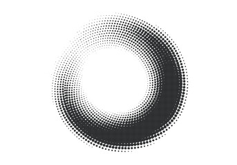 Radial Halftone Ring Gradient in Black and White