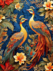 Fototapeta premium thai art painting on wall
