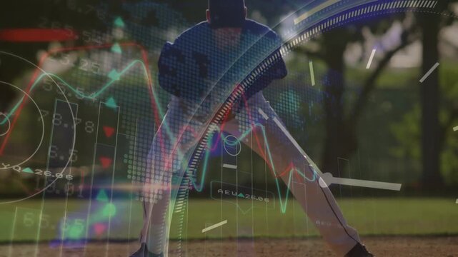 Male infielder fielding ground ball, HUD clock+charts tracking motion and guiding throwing to first