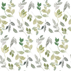 Delicate Watercolor Floral Trellis Pattern with Pink and Green Blossoms