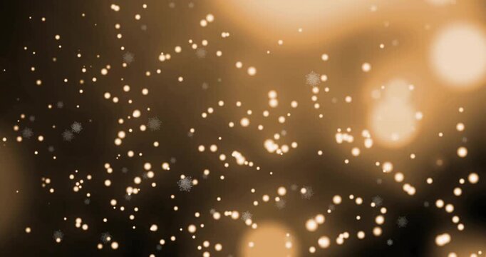 Warm golden bokeh filling frame particles drifting orbs pulsing and backdrop shifting showing depth