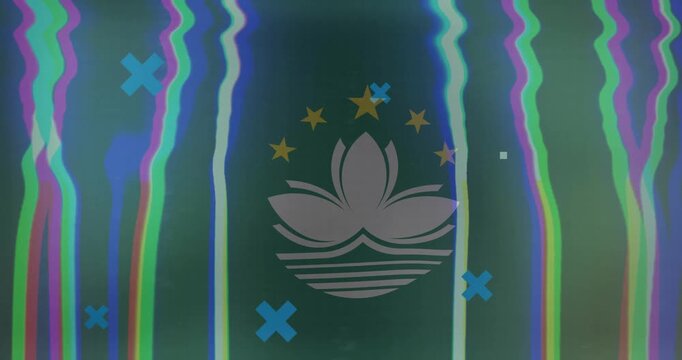 Chroma glitch starting RGB sweeping lotus logo pulsing splitting while mesh rising showing center
