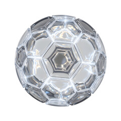 Naklejka premium Image of a clear crystal soccer ball isolated on a backdrop 