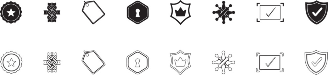 Partnership badges vector icon set.