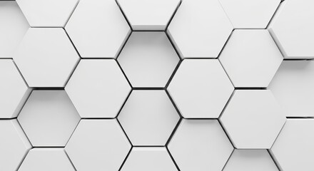 Obraz premium Clean white hexagonal pattern background abstract geometric surface modern design