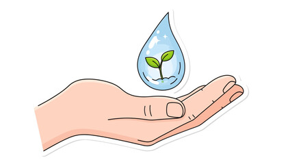 Sustainability Starts Here &ndash; Cute Growing Water Icon