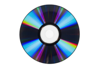 Cd disk with rainbow reflection isolated on transparent background