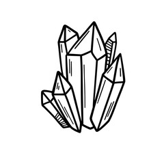 Crystals line art illustration