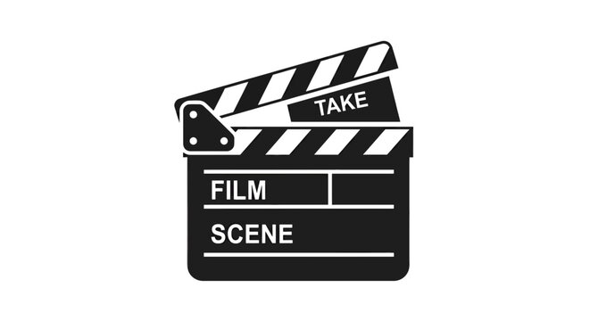 Classic film clapperboard ready to capture a new scene and take