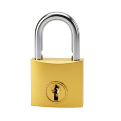 Naklejka premium A sturdy brass padlock with a shiny metallic finish and secure shackle design