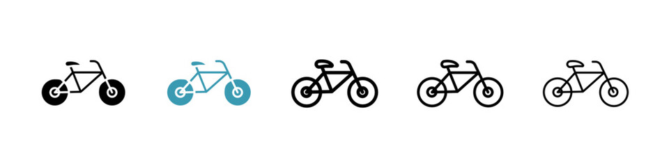 Fototapeta premium Bicycle icons collection in black and blue colors