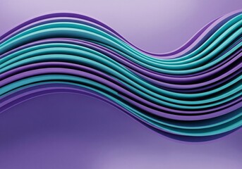 Flowing Waves of Turquoise and Purple Layers Gradient Background