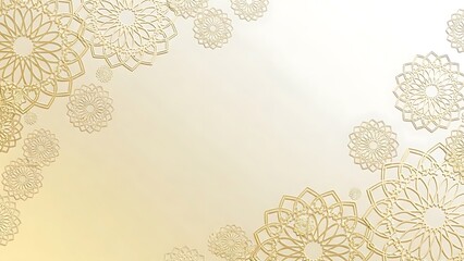 Elegant golden floral pattern background with decorative geometric shapes