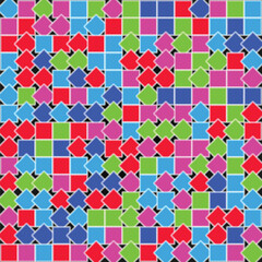 Seamless abstract geometric floral pattern vector wallpaper with vintage decorative shapes