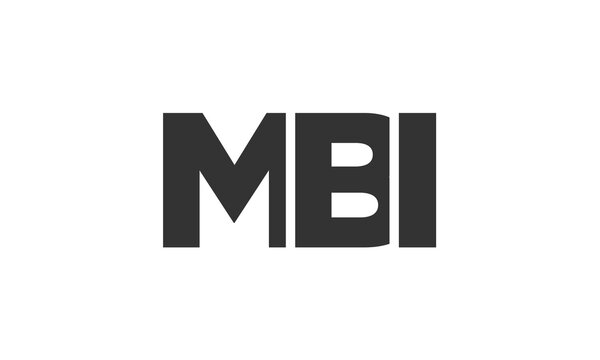 MBI logo design template with strong and modern bold text. Initial based vector logotype featuring simple and minimal typography. Trendy company identity.