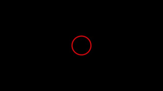 A bright cyan concentric circle with a solid cyan dot in the center against a deep black background symbolizing a target or a focal point in technology or innovation.