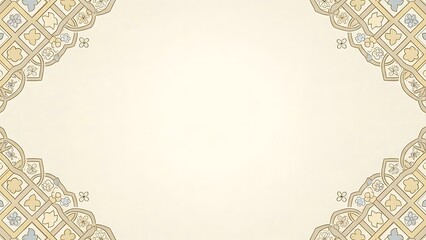 Elegant ornamental design with geometric patterns and copy space in a neutral background