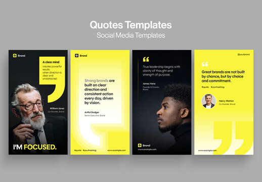 Social Media Quote Post Template for Story & Post Layouts, Motivational Quotes, Customer Comment & Testimonials