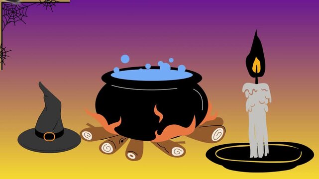 The Witch's Brew: Magical Cauldron and Sorcery in the Moonlight