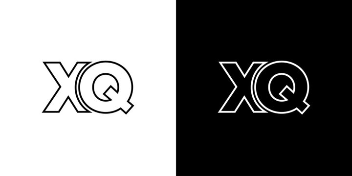 Letter X and Q, XQ logo design template. Minimal monogram initial based logotype.