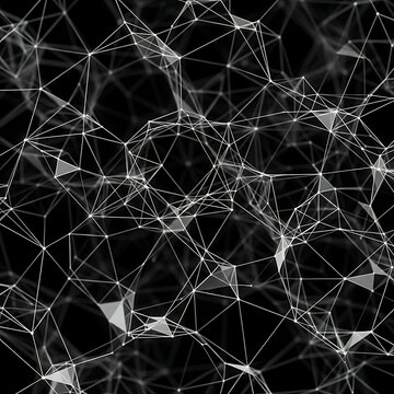 Complex Network Structure on Dark Background.